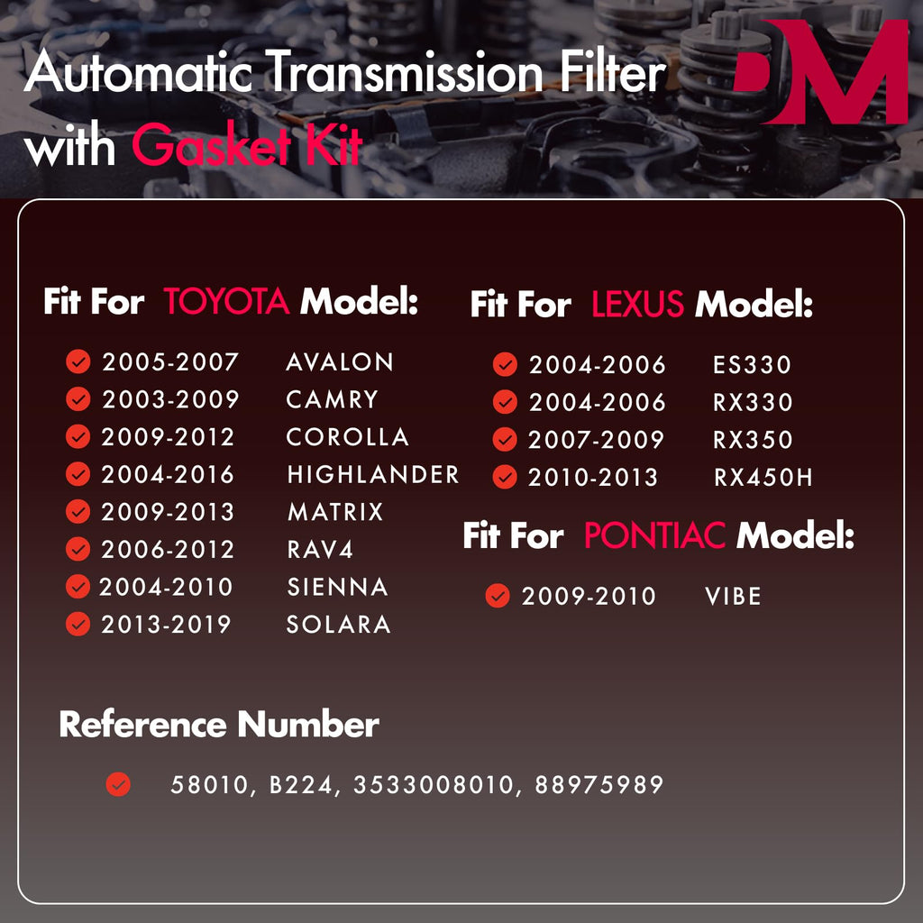 DriveMedley U151E/U151F Transmission Filter and Gasket Kit