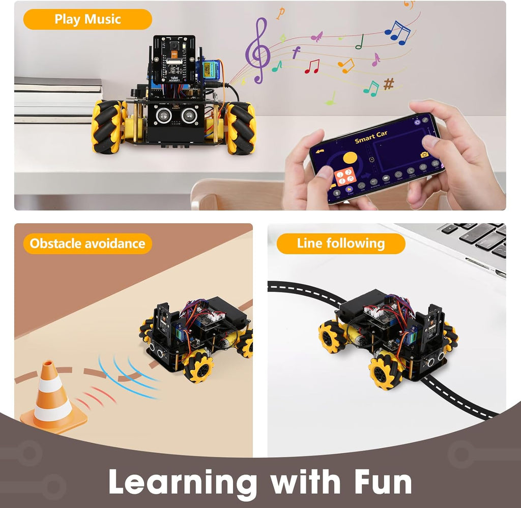 Robotics Kit for Kids Ages 8–12 12-16, ACEBOTT Smart Robot Car Kit with 3MP Camera, STEM Toys for Boys Compatible