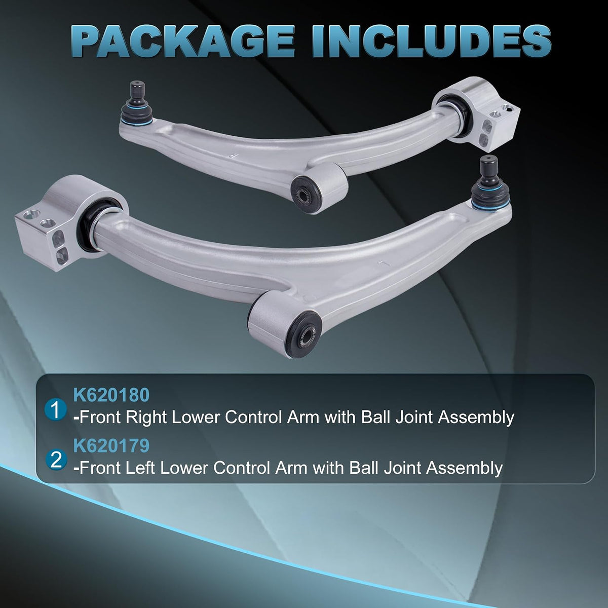 Front Lower Control Arms with Ball Joints Assembly K620180 K620179 Compatible for 2005-2010 Pontiac G6/2004-2012 Chevy Malibu/2007-2009 Saturn Aura