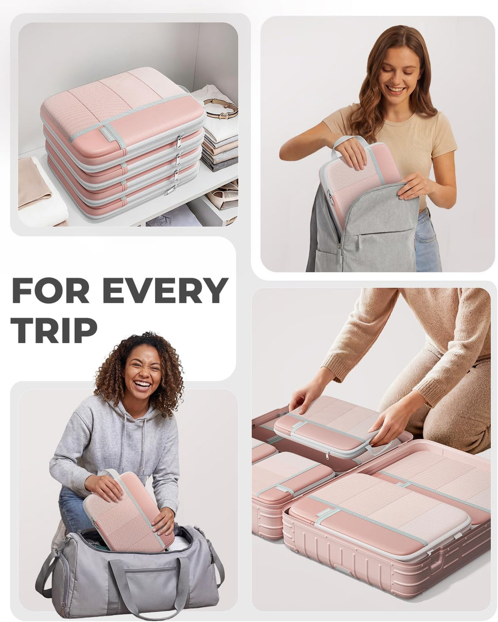 Percover Compression Packing Cubes for Travel, 6-Piece Structured Compression Organizer Set for Organized Packing &
