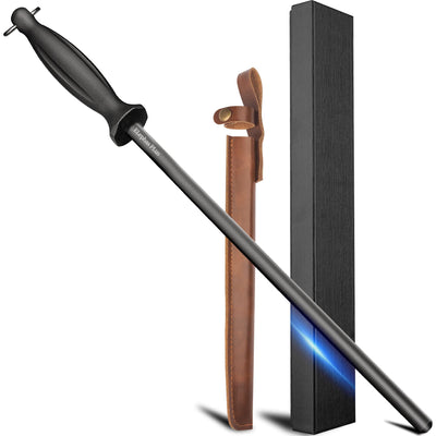 12 Inch Honing Rod for Kitchen Knives, High Carbon Steel Sharpener Rod