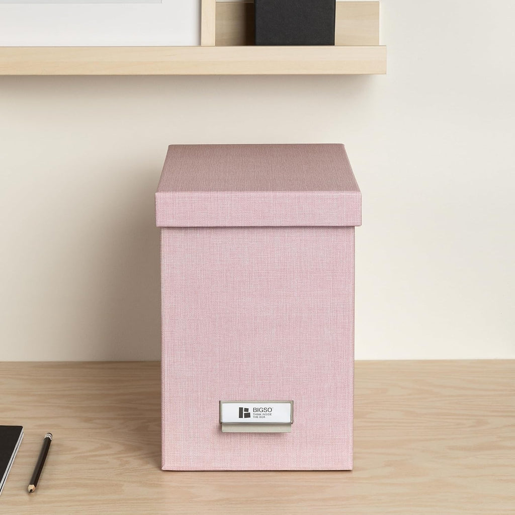 Bigso John Desktop File Box - Storage Solution and Document Organizer for Important Paperwork - Durable Hanging File