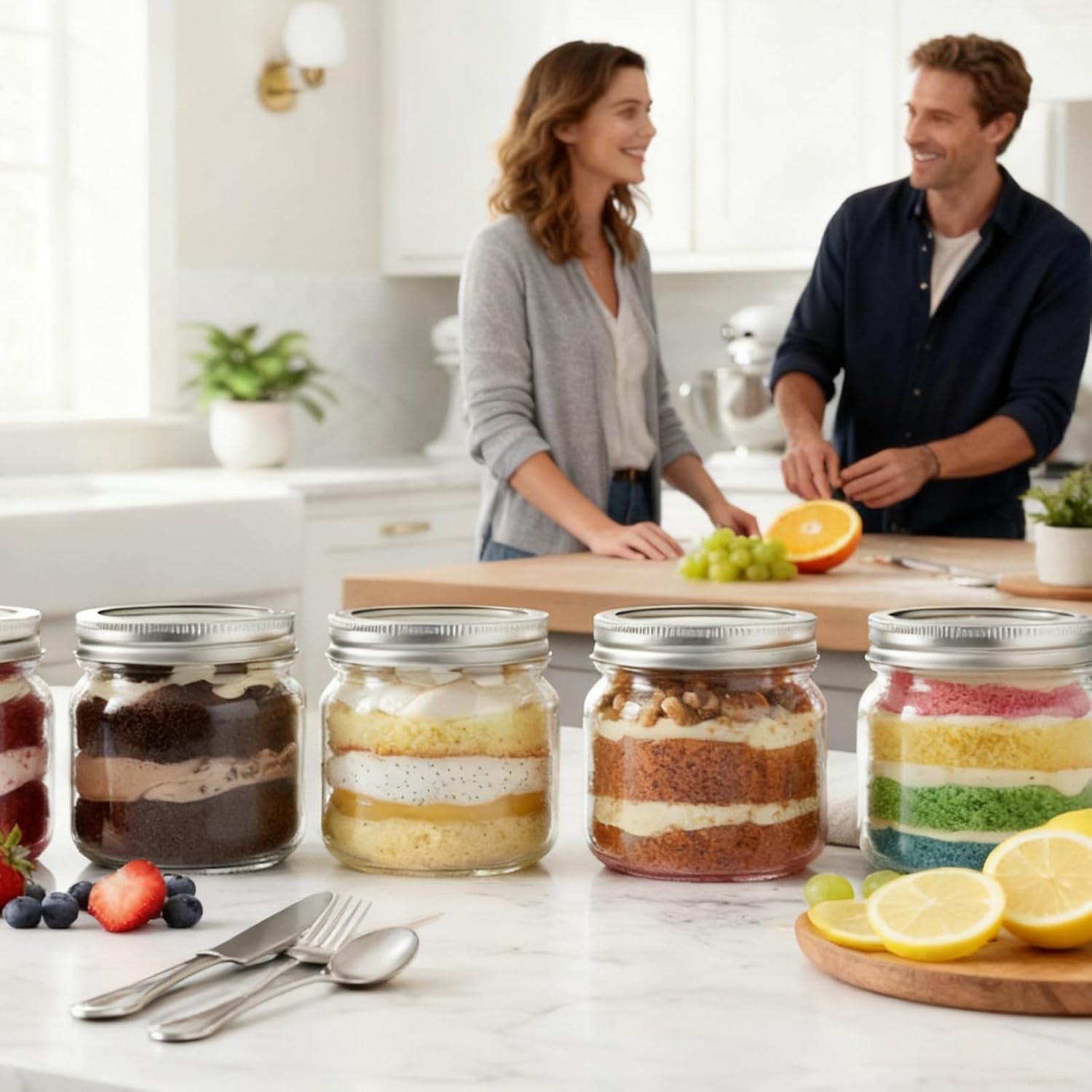 8oz Glass Mason Jars 30-Pack with Airtight Split Lids and Bands
