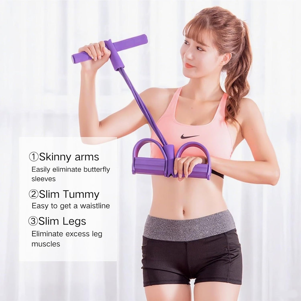 Fitness Resistance Bands Set with Handles & Ankle Straps - 4 Tube Exercise Bands for Arm, Leg, Strength Training