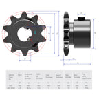 FOCMKEAS 14 Tooth Roller Chain Sprocket, 25 Chain, 12mm Bore