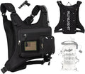 Running Vest,Lightweight Adjustable Chest Pack with Pistol Holster, Pack with 1.5L Water Bladder, Reflective Running