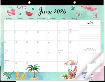 Monthly Large Desk Calendar 2026-2027 - 19 Months 22" x 17" Calendar from Jun. 2026 to Dec. 2027, Large Monthly
