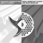 #12 Stainless Steel Grinder Plates Set with 2 Knives