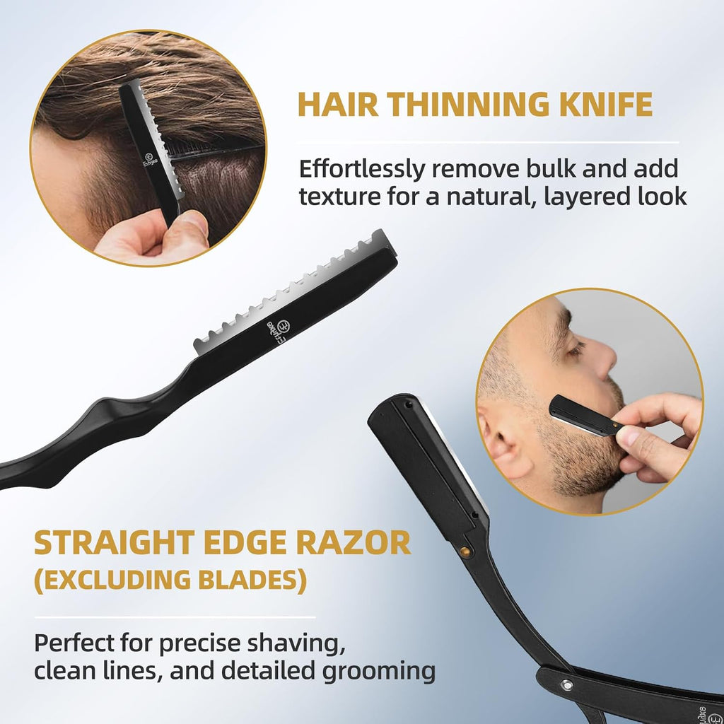 Hair Cutting Scissors Kit - 9 PCS Professional Haircut Scissors Set | Stainless Steel Straight and Thinning Shears