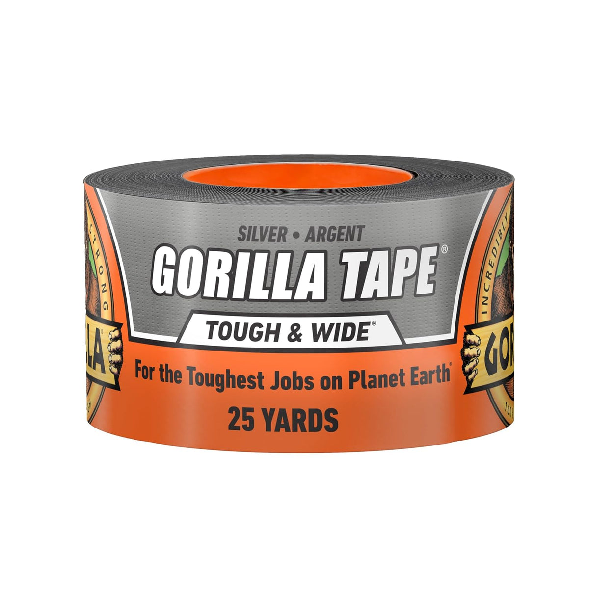 Tough & Wide Heavy Duty Duct Tape, Silver, 2.88" x 25 yd, 1-Pack