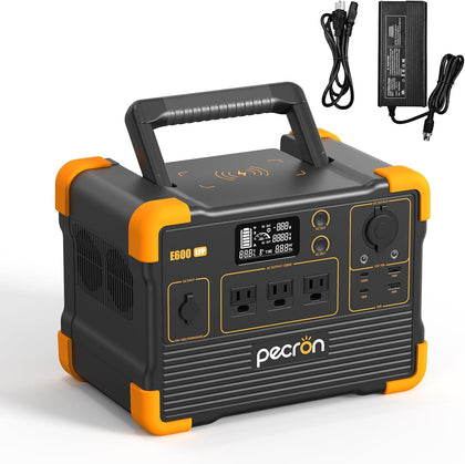 614Wh Portable Solar Generator with AC Charger, 1200W AC Output, Power Station, LiFePO4 Battery for Camping, RV Trip