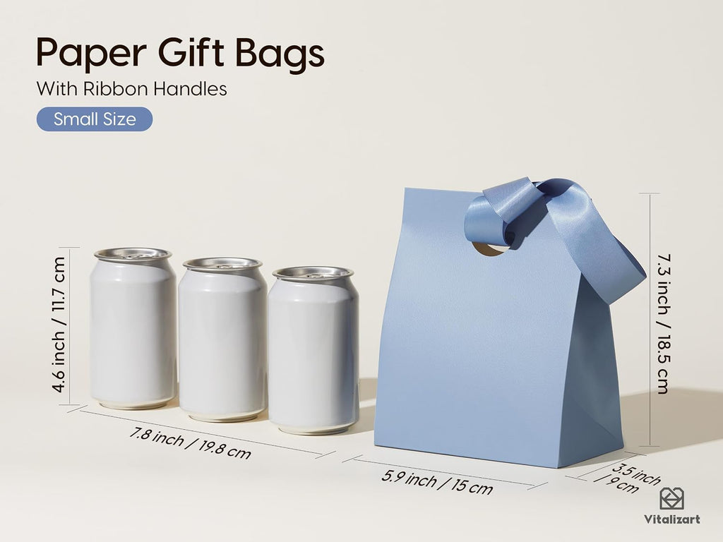 Paper Gift Bags With Ribbon Handles Small Assorted Bulk Pack