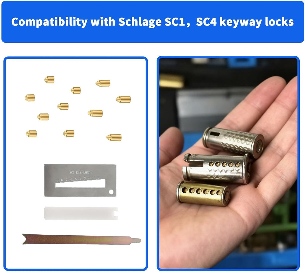SC1 SC4 Keyway Rekey Kit Compatible with Schlage | Complete DIY Lock Rekeying Set for Home Security and Door Locks