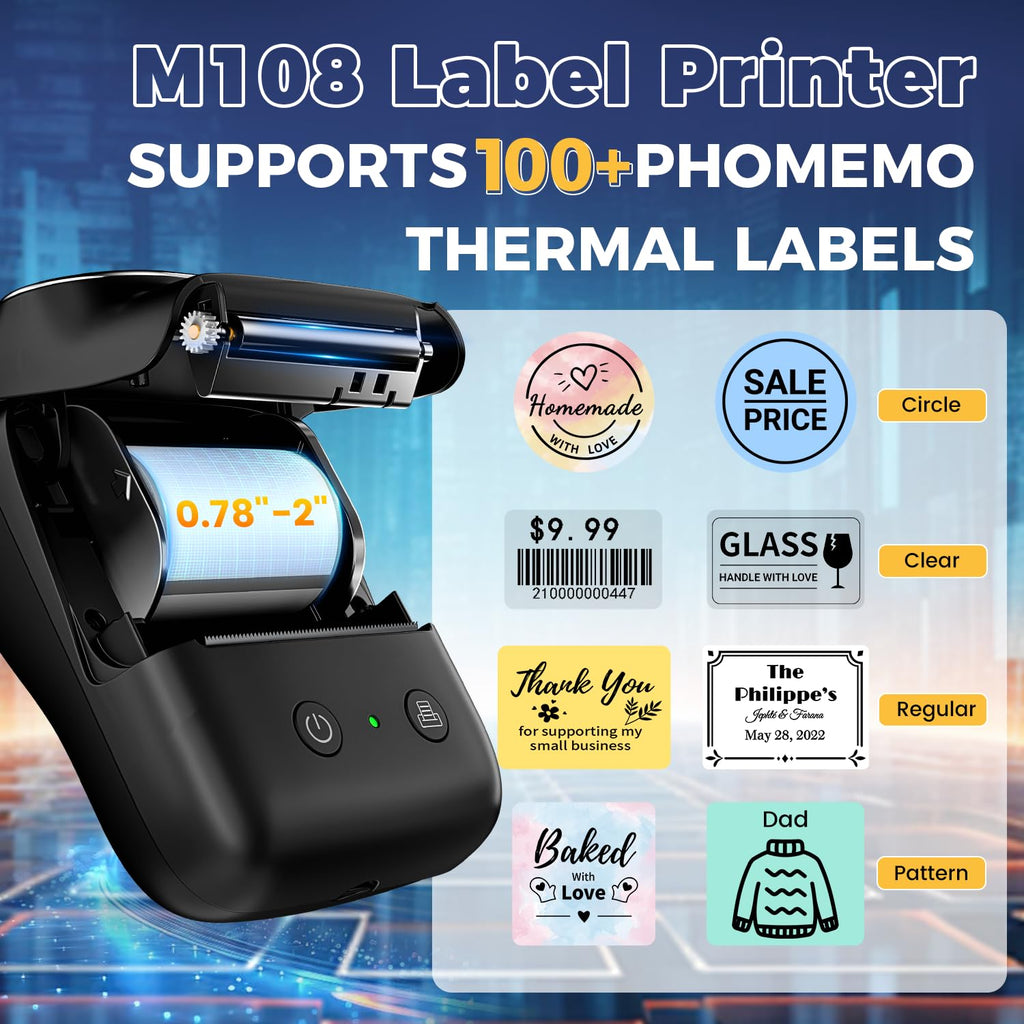 2 Inch Label Maker Machine, Bluetooth Label Printer for Home