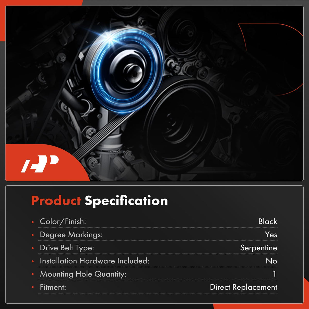 A-Premium Engine Harmonic Balancer Crankshaft Pulley Compatible with Honda