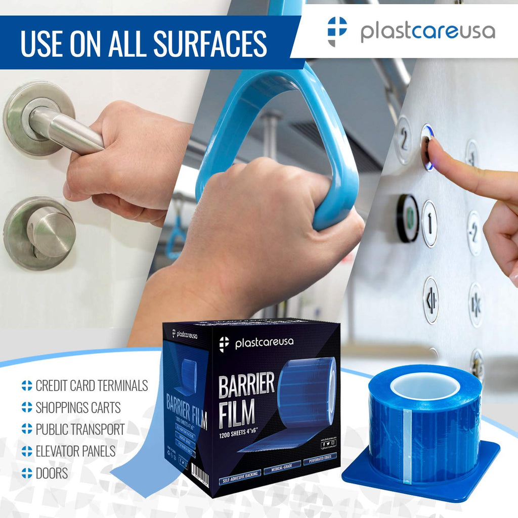 Blue Barrier Film Roll 4"x6" - 6.5nm Thickness Medical Grade Surface Protective Dental Barrier Film for Dental