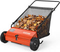 Push Lawn Sweeper 26Inch-Heavy Duty Walk Behind Leaf Collector and Yard Sweeper for Outdoor,Patio,Driveway,Garden
