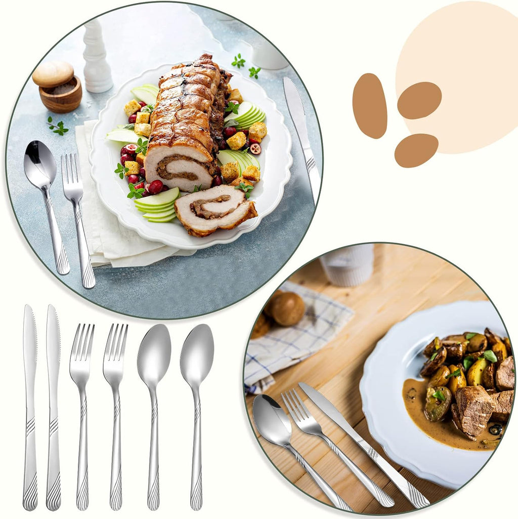 201 Pcs Thin Silverware Set Stainless Steel Flatware Sets