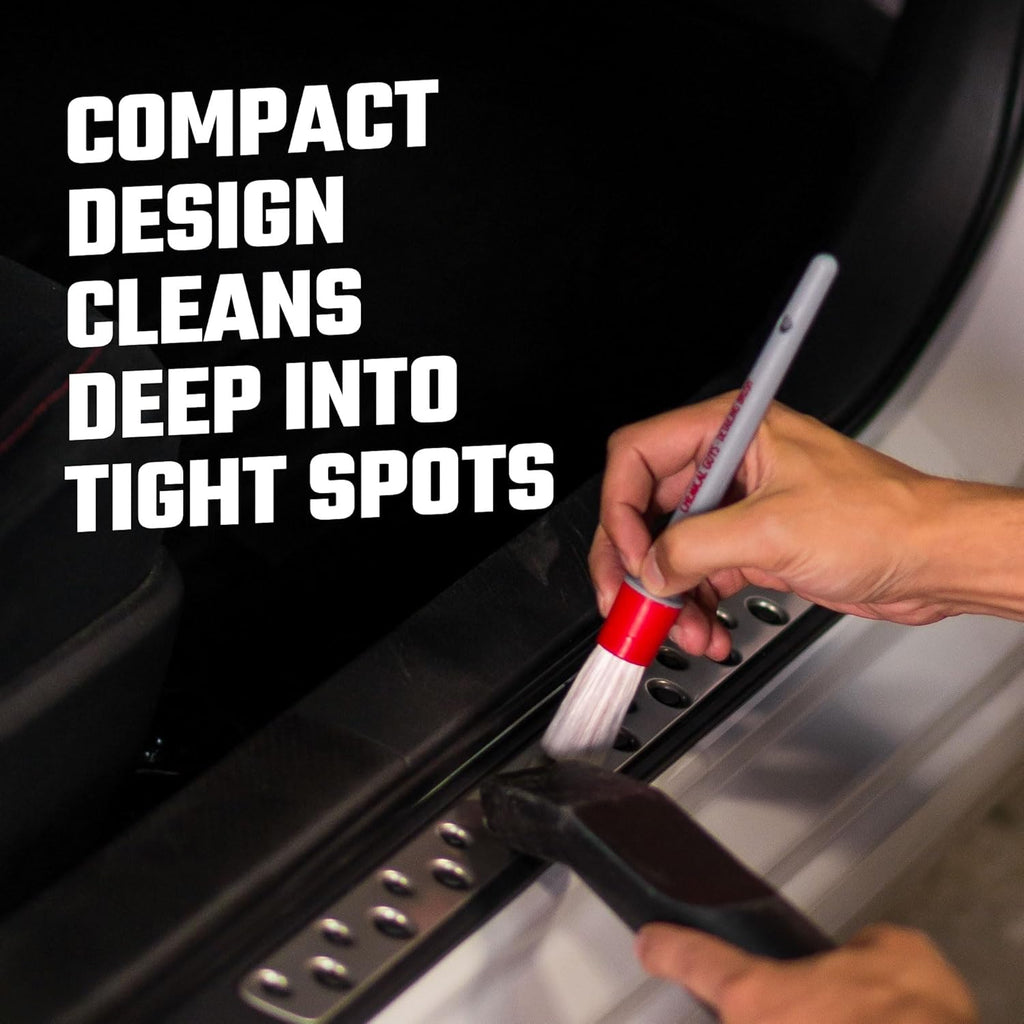All in the Details Interior Detailing Brush Set - 3-Piece Soft & Durable Car Detailing Brushes for Vents, Consoles