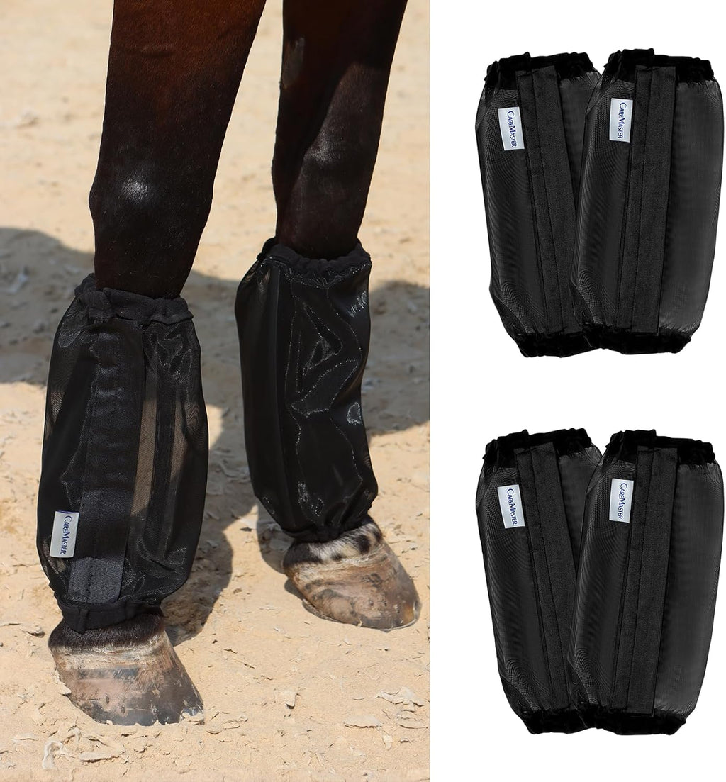 Universal Size Horse Leggings Fine Mesh Horse Fly Boots Greatly Reduce Stomping Breathable Horse Boots Leg Wraps (Set