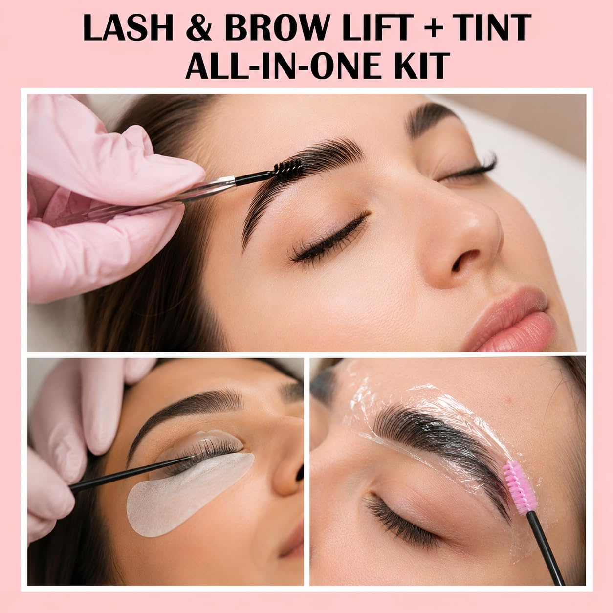 Black Color Lash Lift Kit Brow Lamination Kit - Long Lasting/Professional Results/Easy to Use/Waterproof/Complete Tools