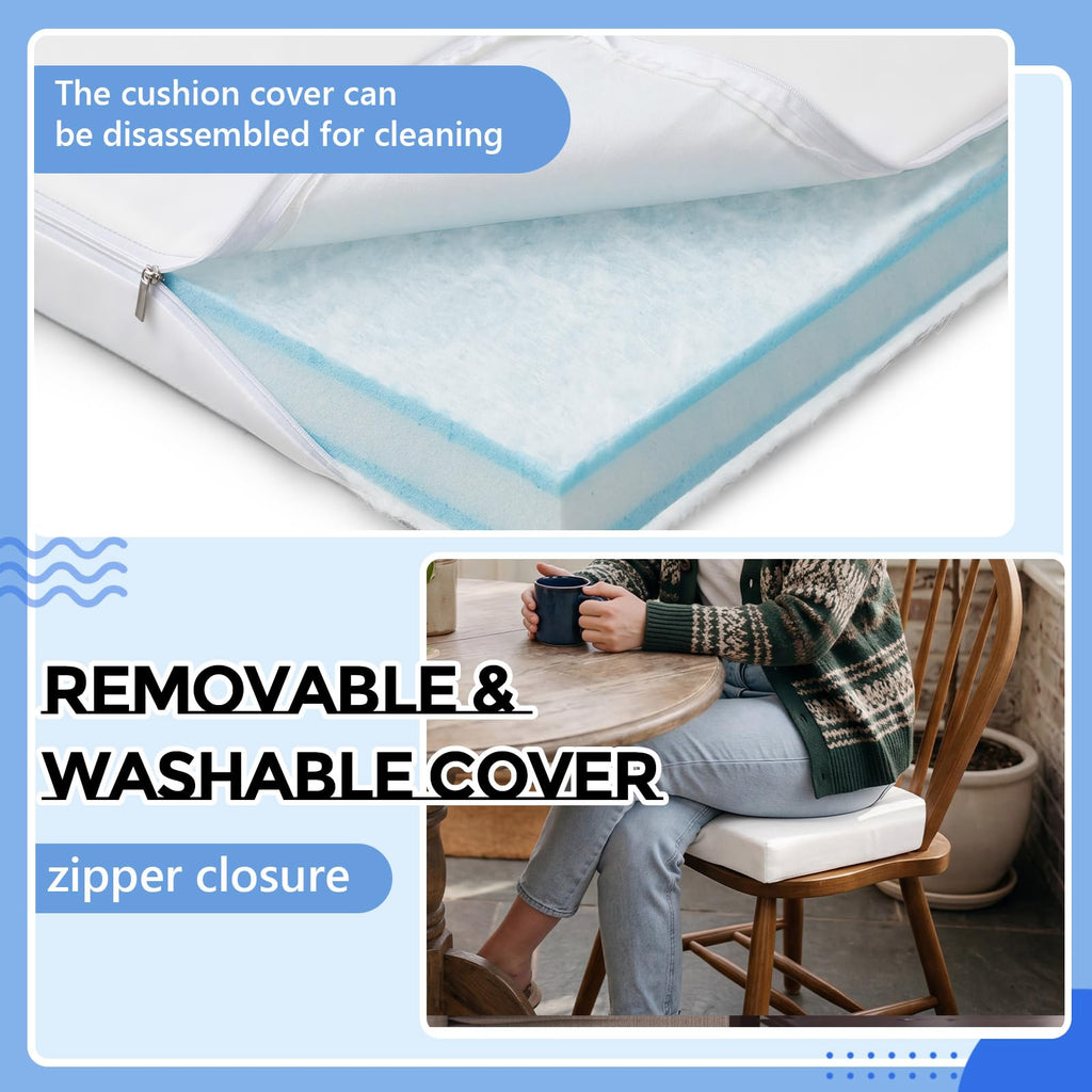 4 Pack Chair Cushion Foam Inserts, 18x18x2 Memory Foam Seat Pads