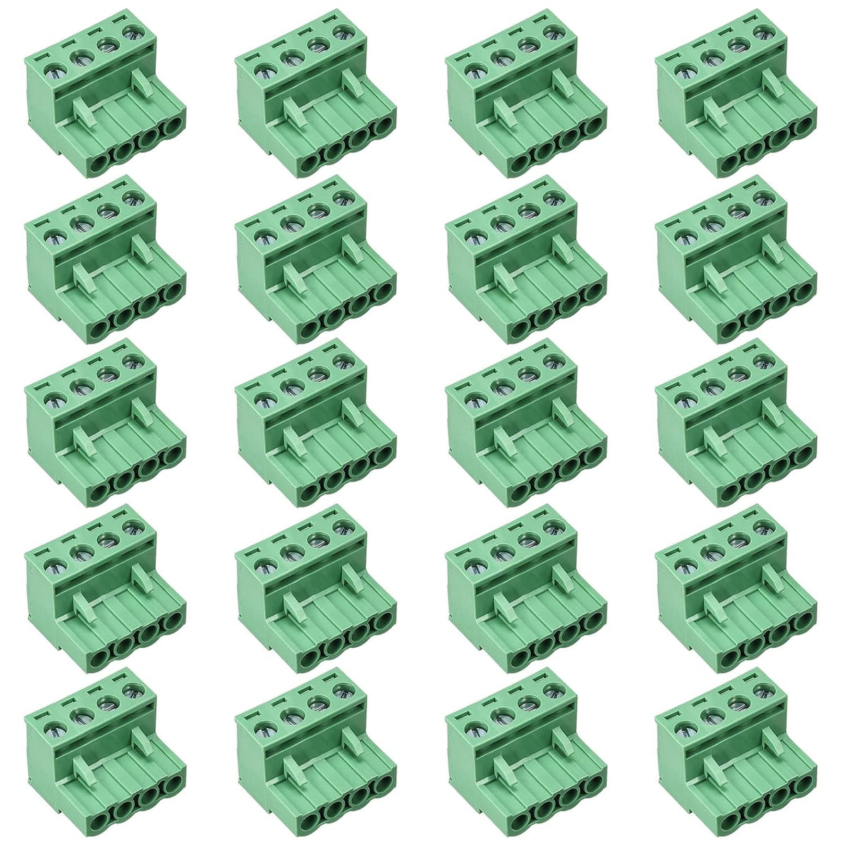 20pcs 4P 5.08mm Angle PCB Screw Terminal Block