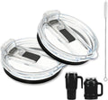 40 oz for Reduce Tumbler Lid Replacement, 2-Pack for 40oz 50oz, Leak-Proof Push-On Flip Straw Lid & Cleaning Brush