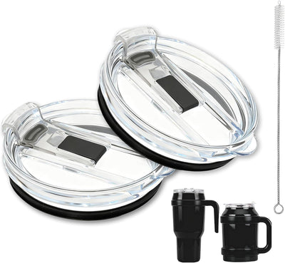 40 oz for Reduce Tumbler Lid Replacement, 2-Pack for 40oz 50oz, Leak-Proof Push-On Flip Straw Lid & Cleaning Brush