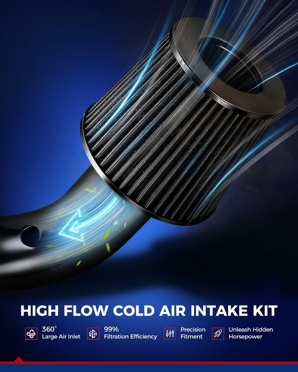 3" Cold Air Intake Kit Fit for 2001-2005 BMW 330Ci