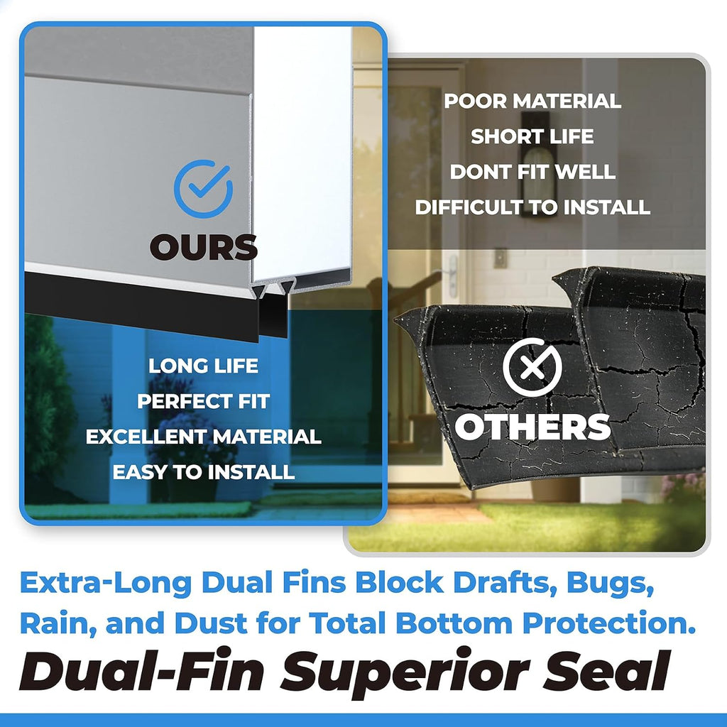 Storm Door Bottom Fin Weatherstrip for Andersen Pull-Down Door Seal Sweep