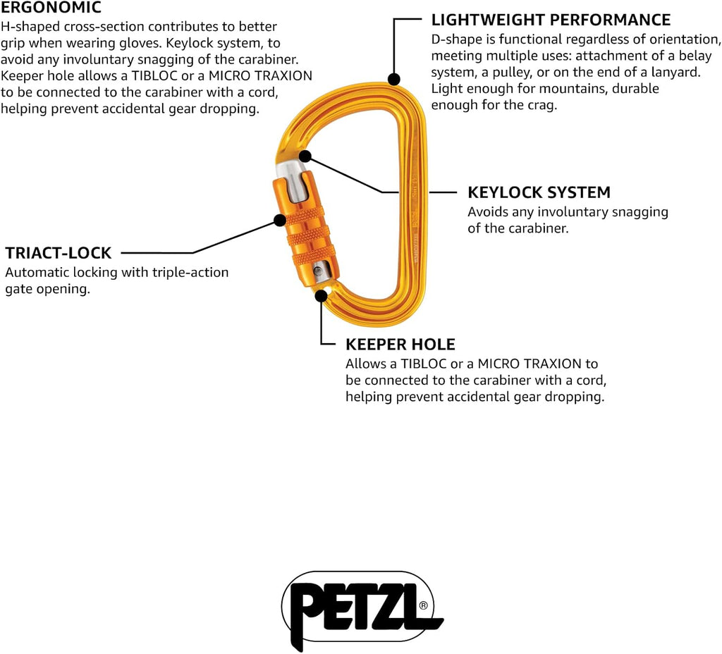 Sm'D Rock Climbing Carabiner | Versatile, Lightweight, Compact, D-Shaped Locking