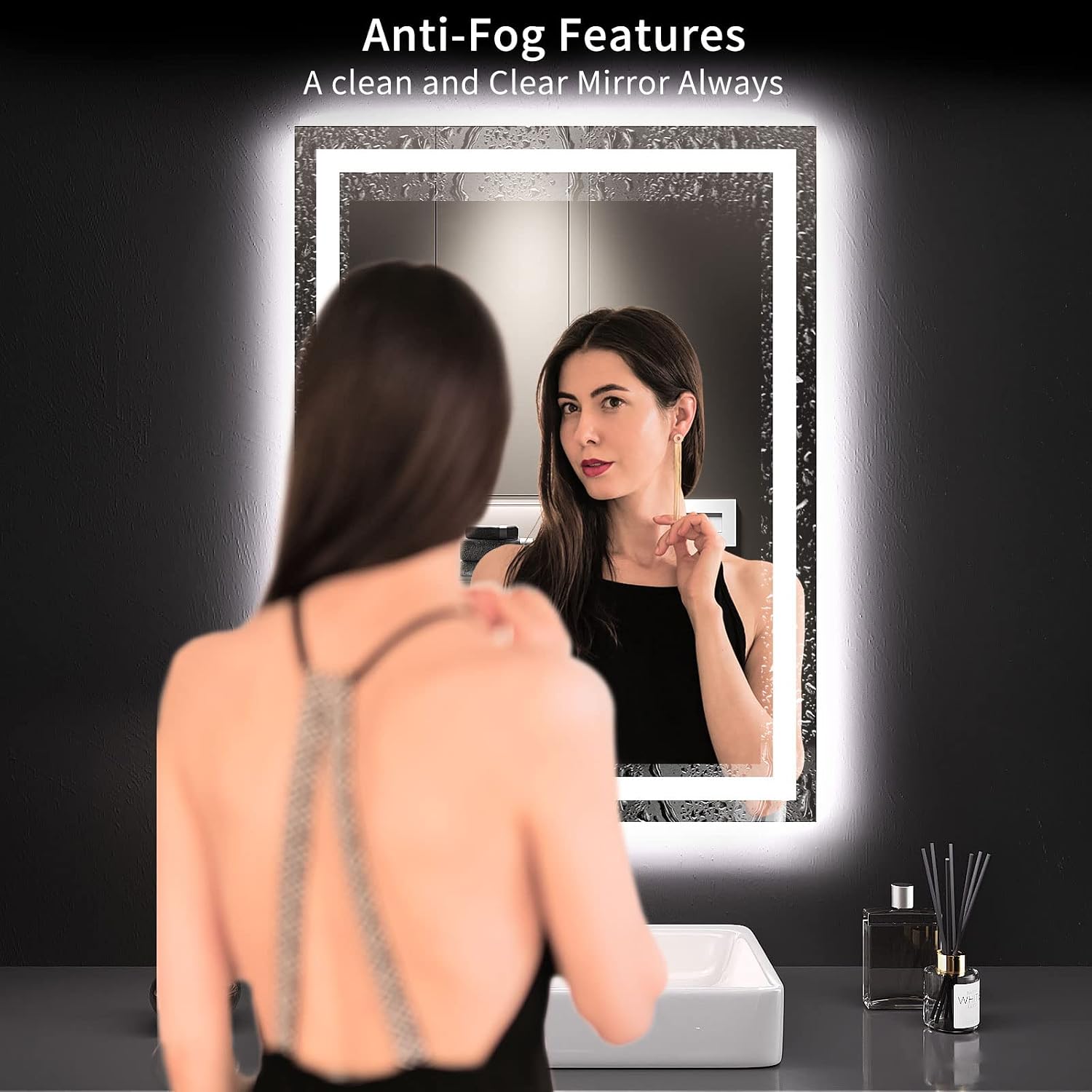 24"X32" LED Bathroom Mirror with Lights | Anti-Fog, Dimmable, 3 Color Temperature, Backlit + Front Lit, Memory