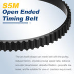 uxcell S5M Open Ended Timing Belt, 45mm Width x 4 Meter Length, 5mm Pitch Length, Steel Wires Inside Synchronous Belt, Black