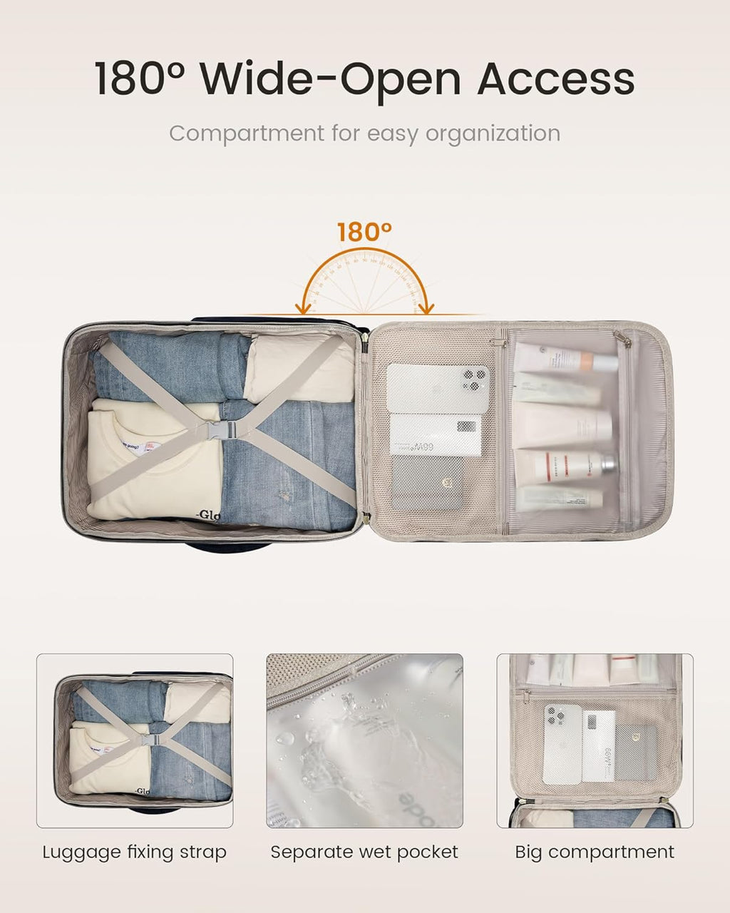 40L Travel Backpack for Women & Men, Airline Approved Carry On Luggage with 3 Packing Cubes, TSA Overnight Bags