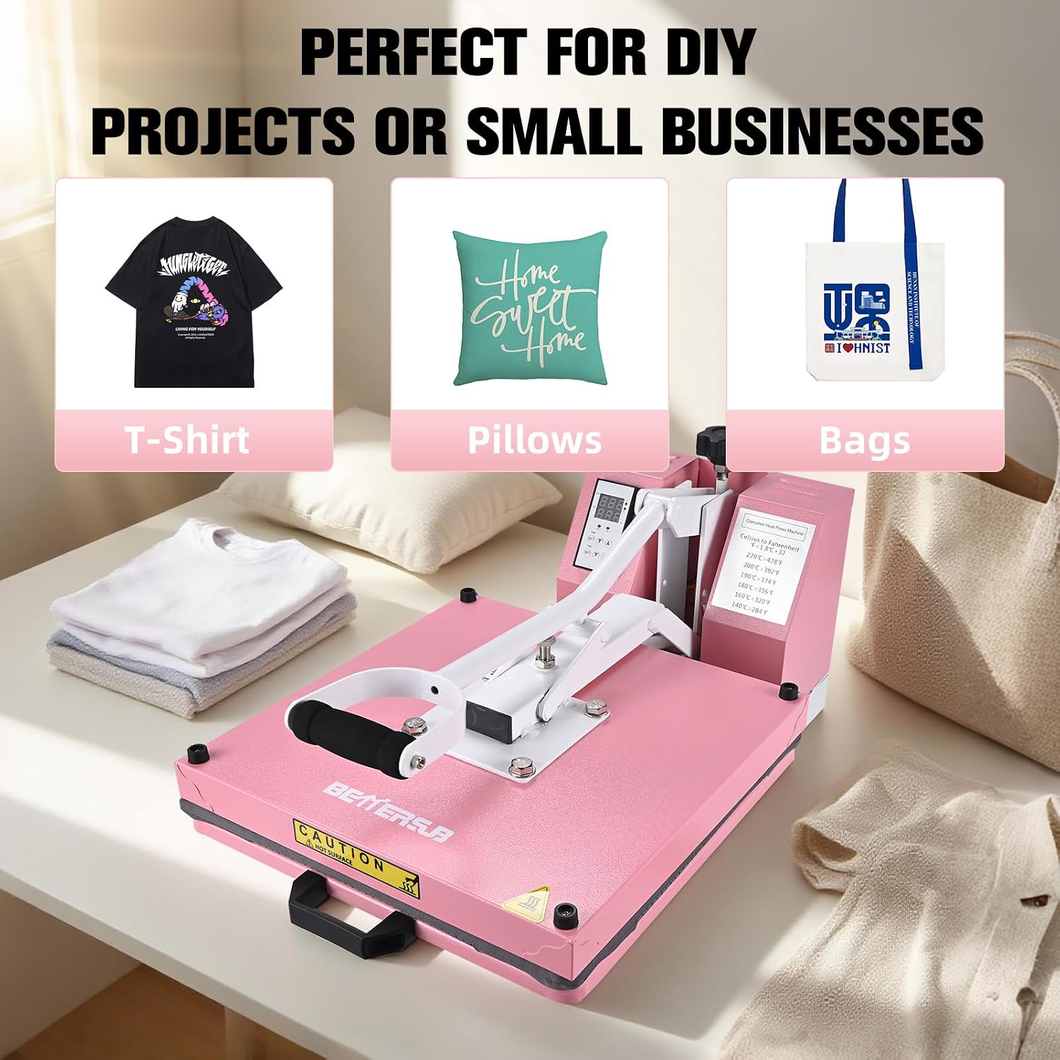 Industrial 15"x15" Clamshell Heat Press Machine for T-Shirts, Sublimation, Vinyl & HTV - Digital Control, Non-Stick