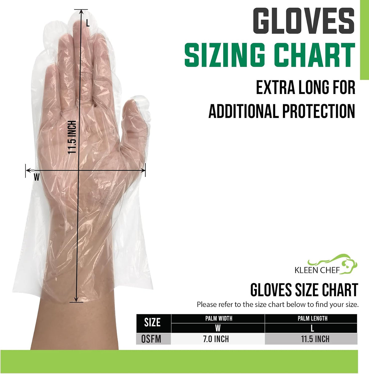 Disposable Food Service & Handling Long Cuff Clear Poly Gloves