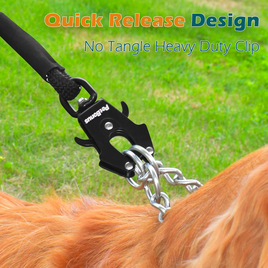 Two Handles Dog Leash, 5FT Pet Rope Leash with Quick Release Clip