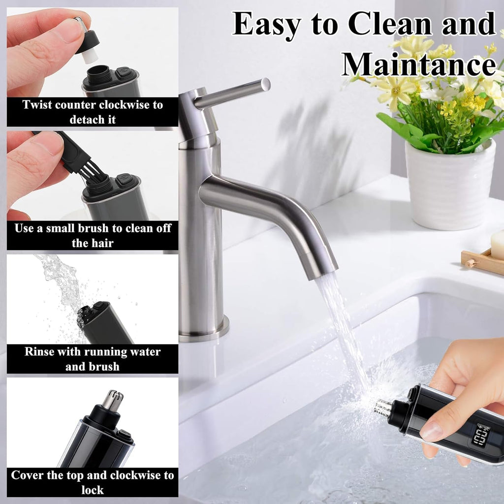 Portable LED Dsiplay Nose and Ear Trimmer Clipper for Men Women,2026 Professional Nose Hair Trimmer with Powerful