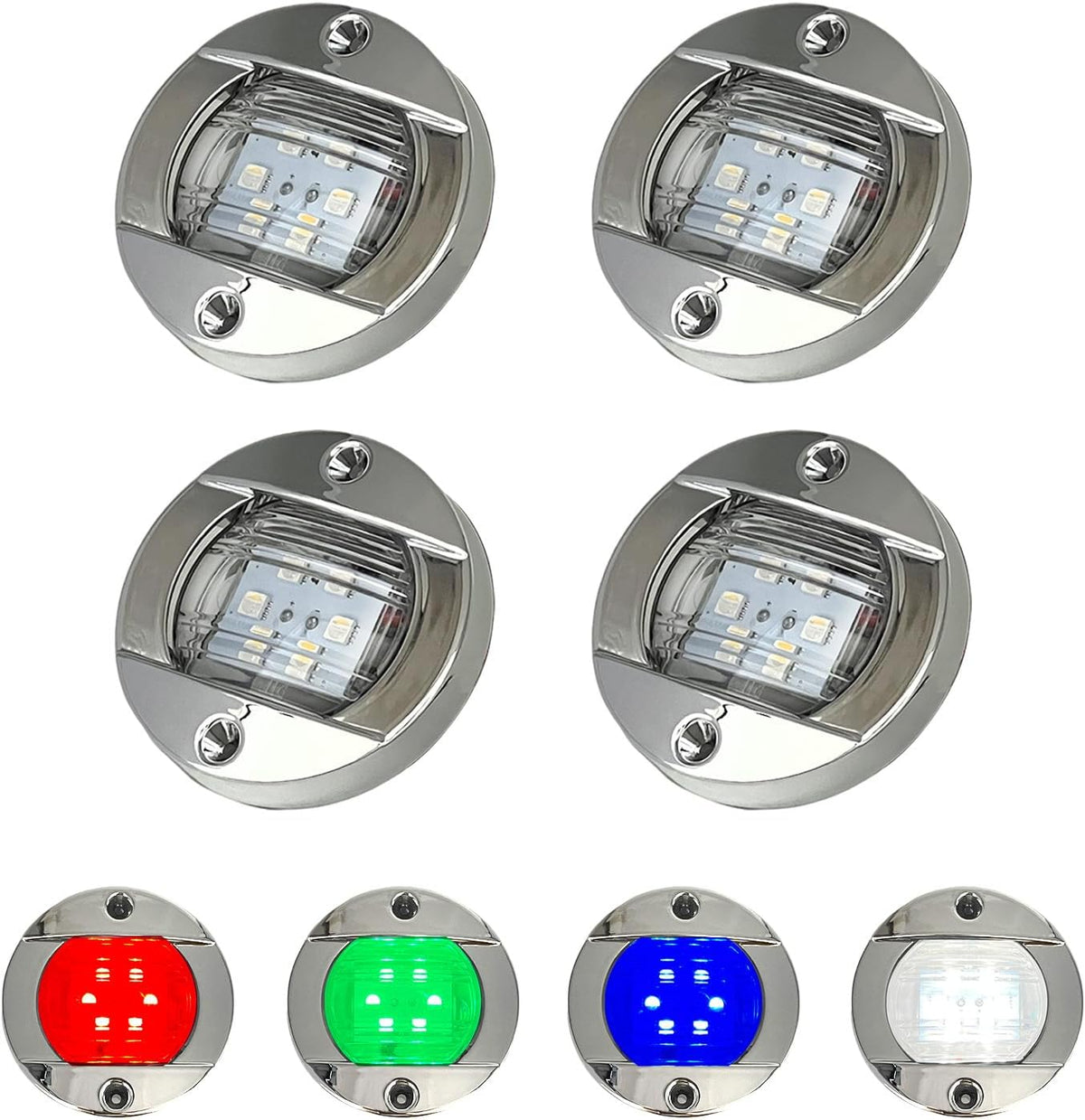 Marine Boat Courtesy Lights, 3’’ RGBW Boat Interior/Deck Lights