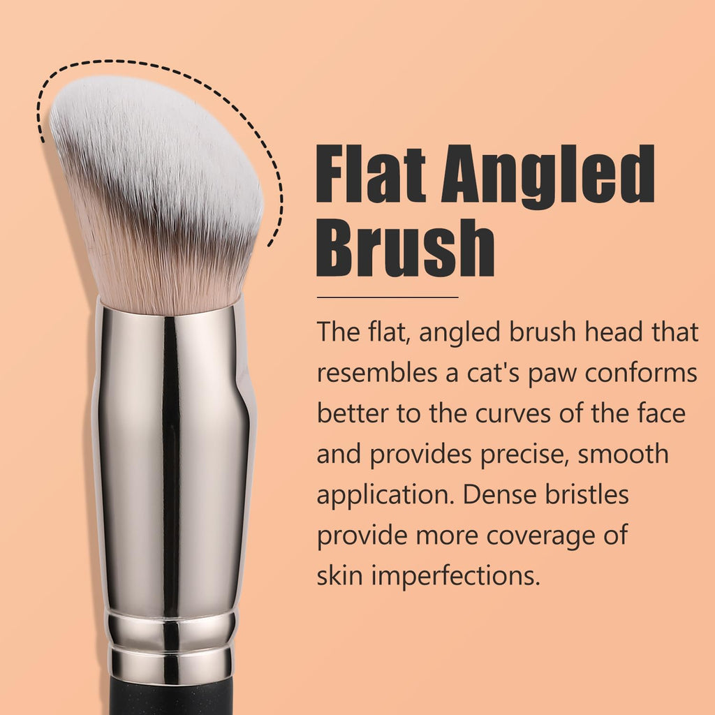 3Pcs Foundation Concealer Highlight Brush, Cat Paw Under Eye Brush | Large buffs foundation, blends contours, sweeps