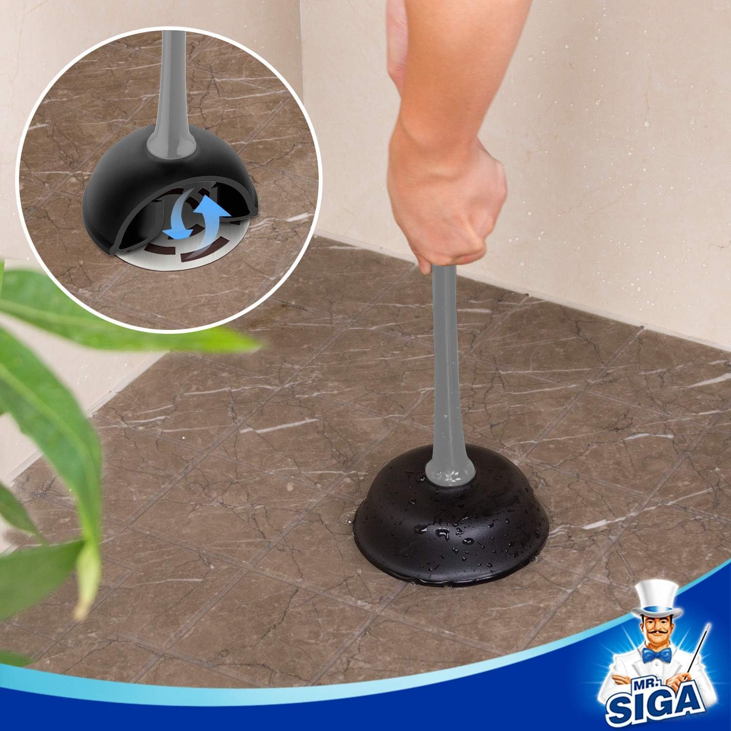 Toilet Plunger and Brush Combo for Toilet Cleaning, Gray, 2 Set | Heavy duty toilet brush and plunger set, toilet