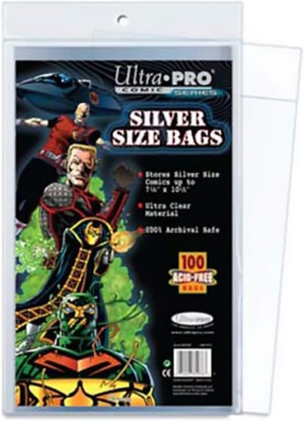 Silver Size Comic Bags 2-Mil Polypropylene 7.25 X 10.50 Inches (100-Count)