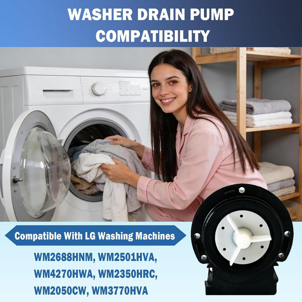 WM2050CW, WM2501HVA, WM2688HNM, WM2350HRC Washer Drain Pump Replacement