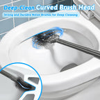 Toilet Brush and Plunger Set, Curved Head Deep Clean, Grey 2 Pack