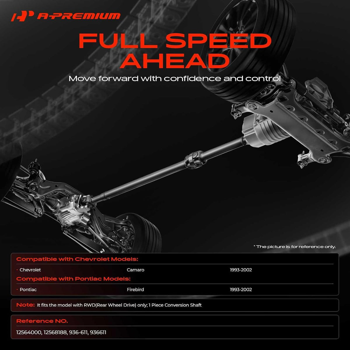 A-Premium Rear Drive Shaft Driveshaft Assembly Complete Prop Shaft