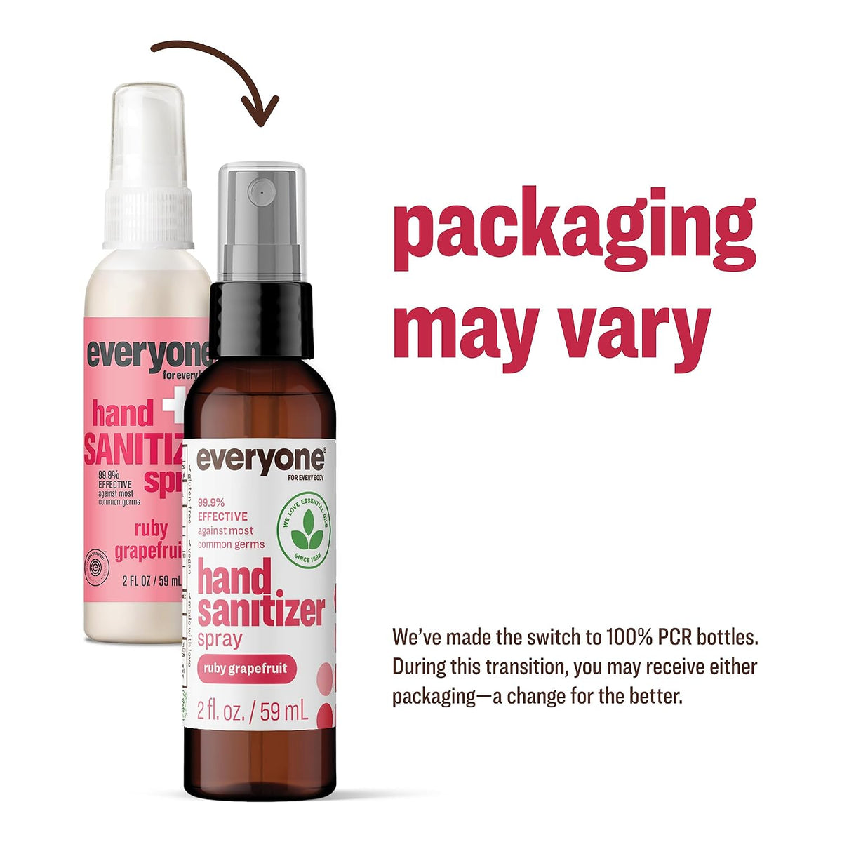 Everyone Hand Sanitizer Spray, Ruby Grapefruit, 2 oz 6-Pack