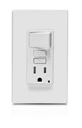 Leviton Slim GFCI Combination Outlet with Switch, 15 Amp, GFSW1-W, White