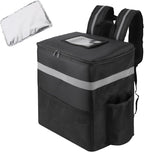 Insulated Food Delivery Backpack, 2 Cup Holders, Hot & Cold, Black