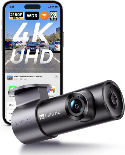 M310 Plus 4K Dash Cam Front with Night Vision, 140° Wide Angle Dash Camera for Cars, WiFi Dashcam with App, Parking